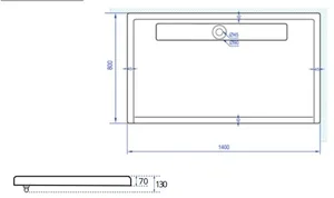 אגנית אקרילית עם תעלת ניקוז 140*80 ס"מ MTI289