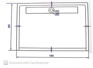 אגנית אקרילית עם תעלת ניקוז 130*90 ס"מ MTI252