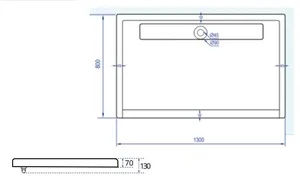 אגנית אקרילית עם תעלת ניקוז 130*80 ס"מ MTI231