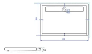 אגנית אקרילית עם תעלת ניקוז 120*80 ס"מ MTI285