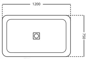 אגנית אקרילית מלבנית SLIM - סליים 75*120 ס"מ MTI221