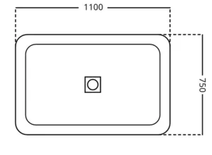 אגנית אקרילית מלבנית SLIM - סליים 75*110 ס"מ MTI220