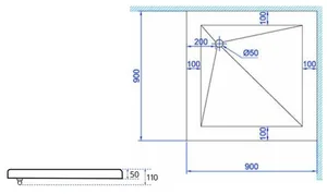 אגנית אקרילית מלאה 90*90 ס"מ MTI211