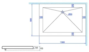 אגנית אקרילית מלאה 90*130 ס"מ MTI216