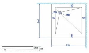 אגנית אקרילית מלאה 80*80 ס"מ MTI210