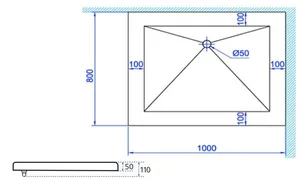אגנית אקרילית מלאה 80*100 ס"מ MTI212