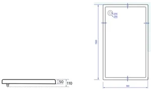 אגנית אקרילית אורבן - 90*150 ס"מ MTI195