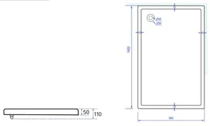 אגנית אקרילית אורבן - 90*140 ס"מ MTI194