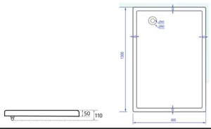 אגנית אקרילית אורבן - 90*130 ס"מ MTI193