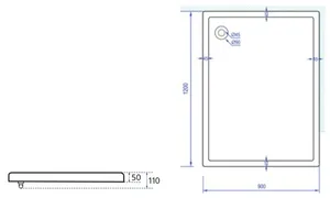 אגנית אקרילית אורבן - 90*120 ס"מ MTI192