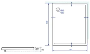 אגנית אקרילית אורבן - 90*110 ס"מ MTI191