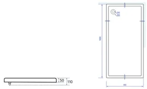 אגנית אקרילית אורבן - 80*160 ס"מ MTI188