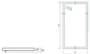 אגנית אקרילית אורבן - 80*150 ס"מ MTI187