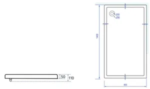 אגנית אקרילית אורבן - 80*140 ס"מ MTI186