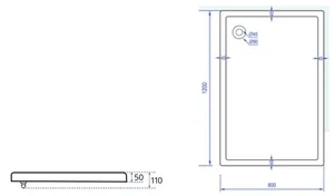 אגנית אקרילית אורבן - 80*120 ס"מ MTI184