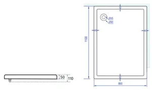 אגנית אקרילית אורבן - 80*110 ס"מ MTI183