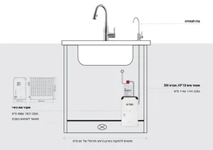 ברז מערכת מים COLD קר בלבד ומטוהר שחור פחם ND-50005-GM ISE