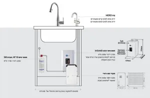 ברז מערכת מים HERO חם קר ומטוהר פחם מוברש 147887 ISE