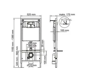 מיכל הדחה סמוי באלי + לחצן