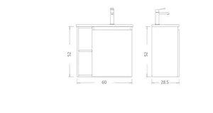 ארון אמבטיה 60/28 תלוי דמו