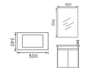 ארון אמבטיה 50/34 תלוי מטאל