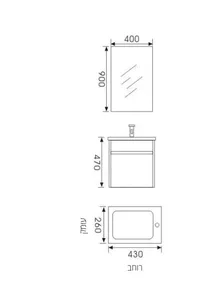 ארון אמבטיה 43/26 תלוי סילבר