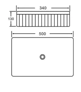 כיור מונח גלים מלבני קונטור 50/34/13