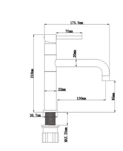 ברז נמוך קאמל שחור