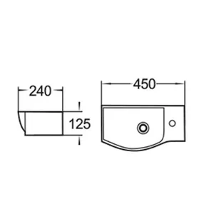 כיור מטרו אלפא+ ברז מים קרים PONI