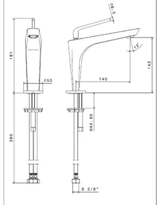 ברז אמבט נמוך DUCATI זהב מט