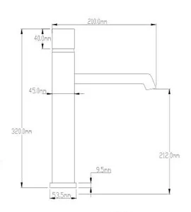 ברז אמבט גבוה MAN שחור מט