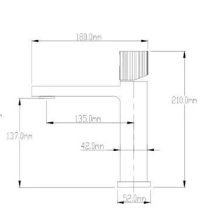 ברז אמבט נמוך ווג זהב מט