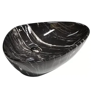 כיור חרס מונח וולקנו שחור שיש