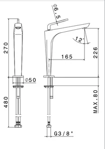 ברז אמבט גבוה DUCATI שחור מט