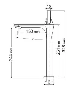 ברז אמבטיה גבוה טיפאני - שחור מט