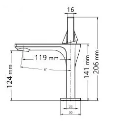 ברז אמבטיה נמוך טיפאני - שחור מט
