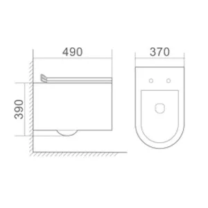 אסלה תלויה רימלס קצרה - אלמנט ELEMENT