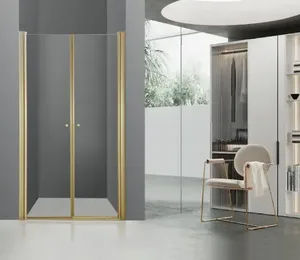 מקלחון חזית FREE שתי דלתות פרופיל זהב מידות שונות 75-105