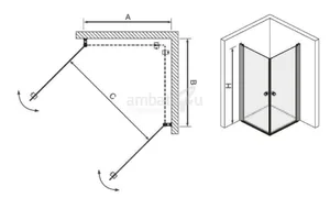מקלחון טווין קוביות שחור TWIN CUBE BLACK