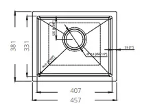 כיור מטבח נירוסטה וינו 45.7/38.1 גרפיט