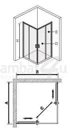 מקלחון פינתי הזזה SPIRIT - ספיריט 80/90