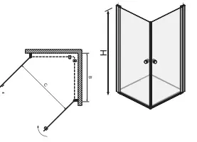 מקלחון פינתי טווין זהב מט 80/80