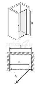מקלחון חזית קבוע + דלת DOUBLE - דאבל