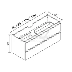 ארון אמבטיה תלוי קאלו מגירות 60 ס"מ
