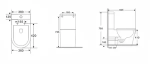 אסלת מונובלוק לבן מבריק טוקיו + מושב הידראולי