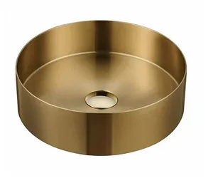 כיור נירוסטה עגול 38 זהב מוברש