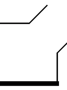 מקלחון פינתי שתי דפנות קבועות ושתי דלתות 90/90 שחור