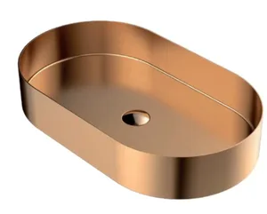 כיור נירוסטה אובלי 55/35 רוז גולד