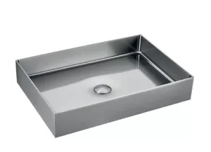 כיור נירוסטה מלבני 55/38 נירוסטה מוברשת