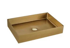 כיור נירוסטה מלבני 55/38 זהב מוברש